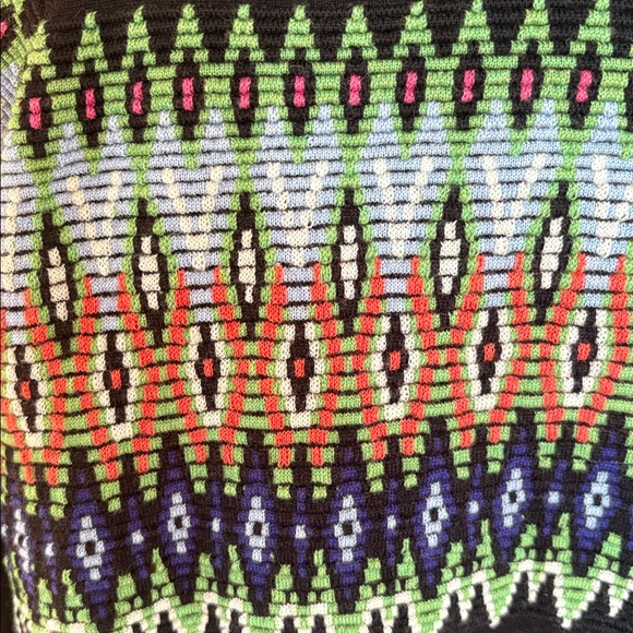 High Wool Sweater with Colorful Geometric Pattern - Picture 2 of 6